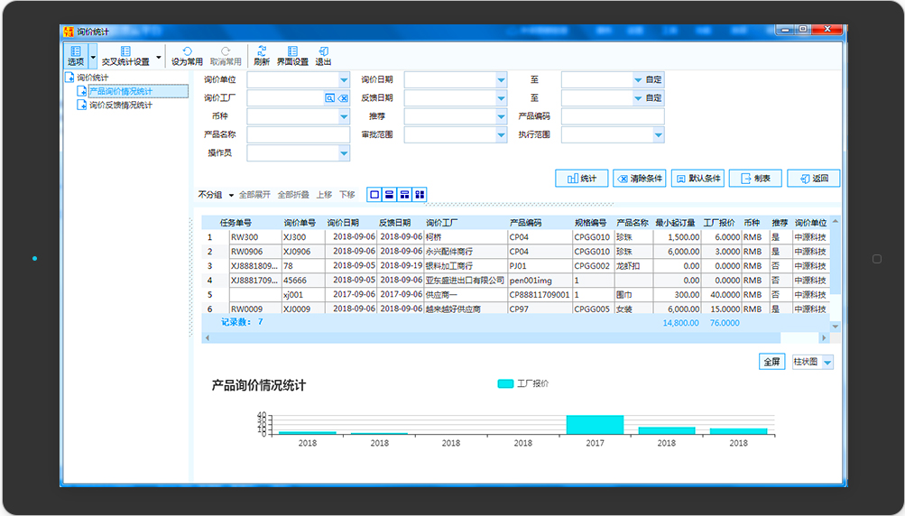 外贸ERP报价截图